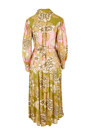 Product shot of the Apostle Dress in colour Botanical (Pink), from the back