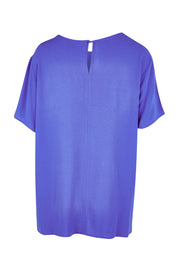 Product shot of the Sangria Top in colour Decoblue (Blue), from the back