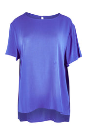 Product shot of the Sangria Top in colour Decoblue (Blue), from the front