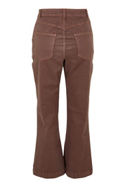 Product shot of the Fleur Bootleg Jean in colour Coco, from the back