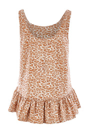 Product shot of the James Linen Print Cami in colour Amazon, from the back