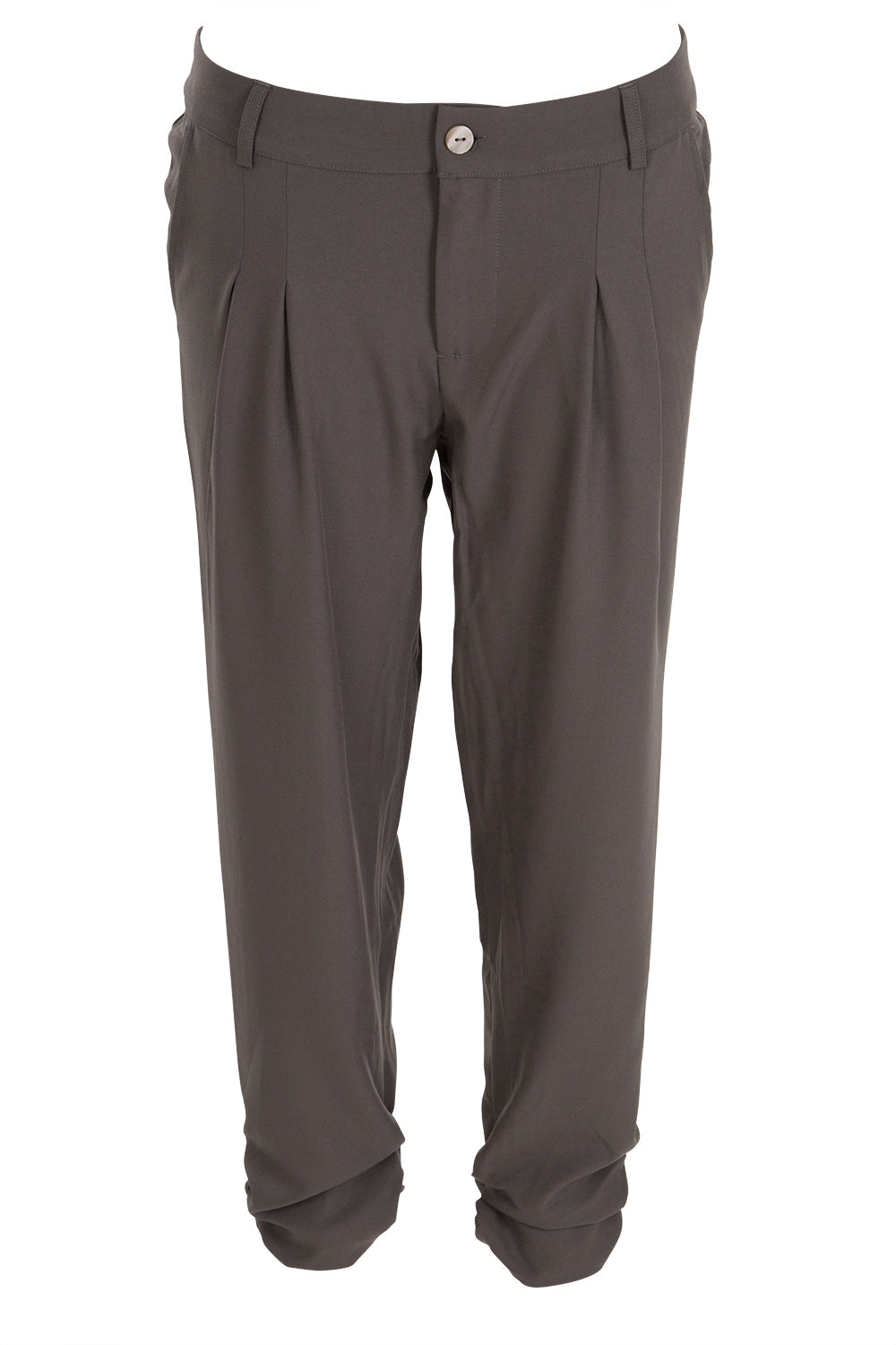 Product shot of The Best Seller Pant in colour Castlerock (Green), from the front