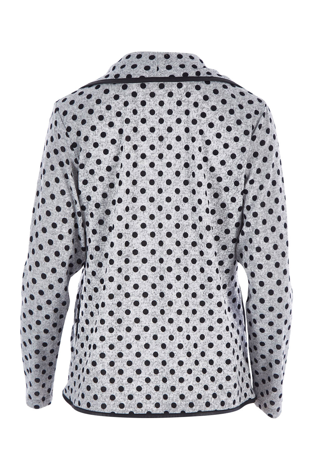 Product shot of The Free Fall Midi Cardi in colour Greyspot (Grey), from the back
