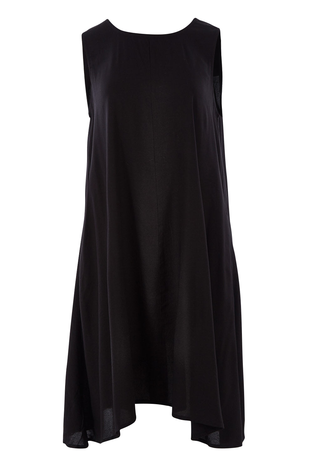 Product shot of The Essential Shift Dress in colour Black (Black), from the front