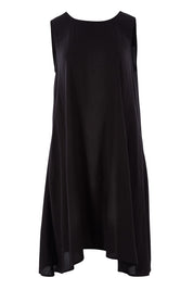 Product shot of The Essential Shift Dress in colour Black (Black), from the front