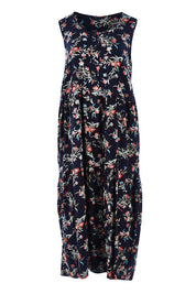 Product shot of The Print Layered Maxi in colour Navyprint (Blue), from the front