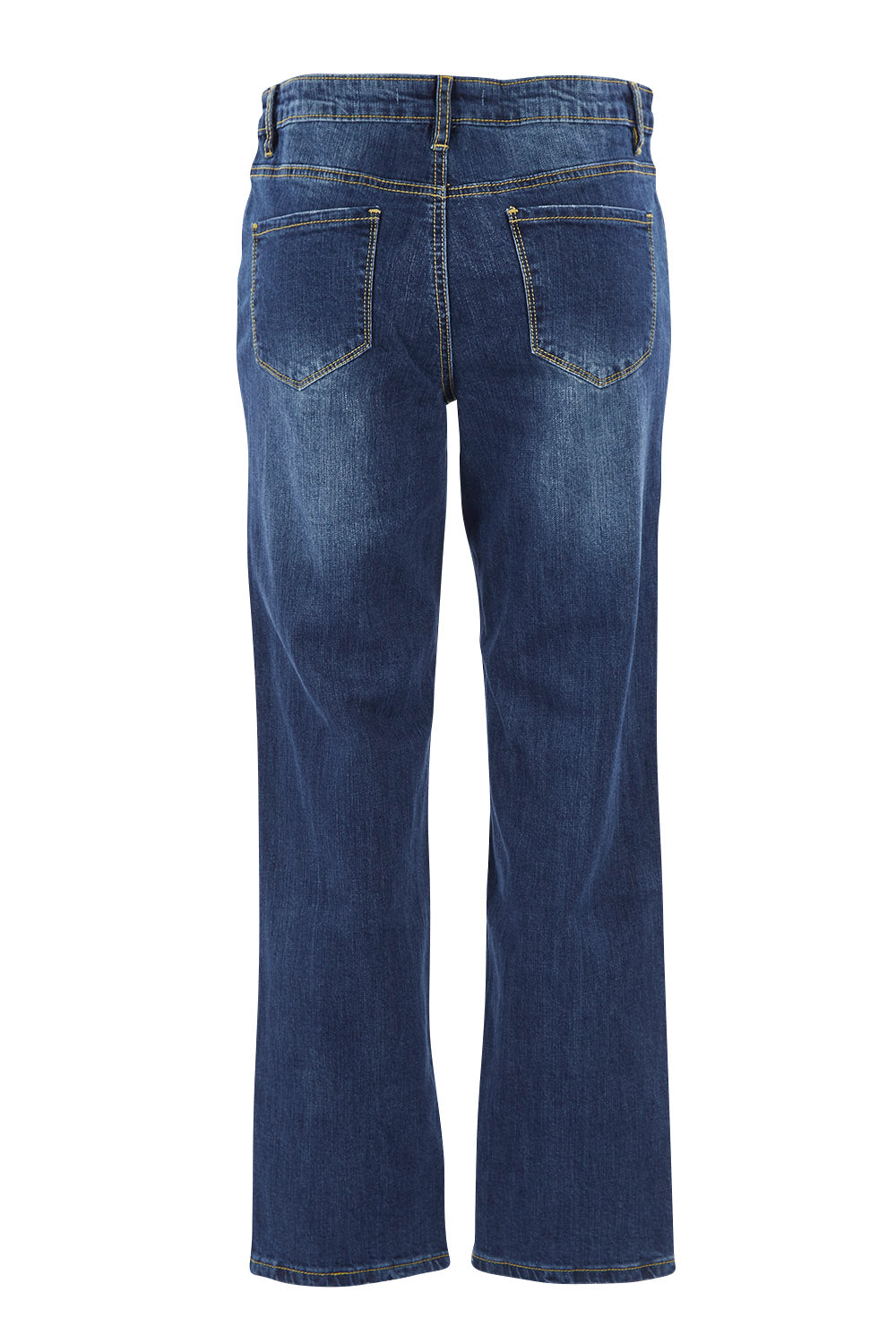 Product shot of The Boyfriend Jean in colour Mediumblue (Blue), from the back
