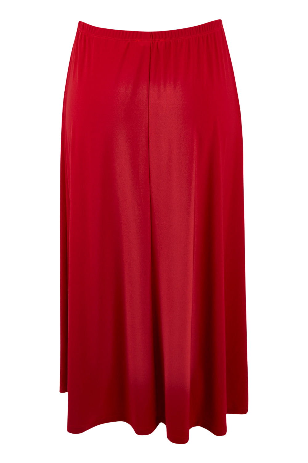 Product shot of The Recycled Pull On Skirt in colour Cherryred (Red), from the back