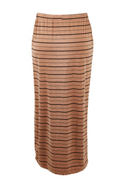 Product shot of The Pull On Maxi Skirt in colour Camelblack (Black), from the back