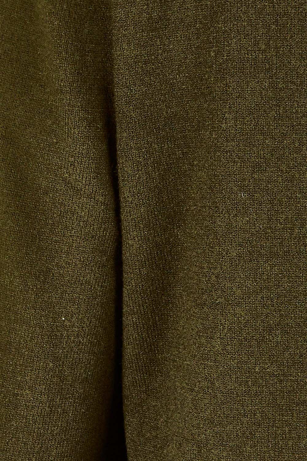 Product shot of The Everyday Knit Midi Dress in colour Deepkhaki (Green), detail