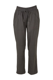 Product shot of The Easy Wear Pant in colour Ashgreen (Green), from the front