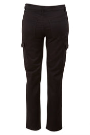 Product shot of The Straight Leg Cargo Pant in colour Black (Black), from the back