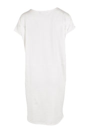 Product shot of The Luxe Cotton Tee Dress in colour White (White), from the back