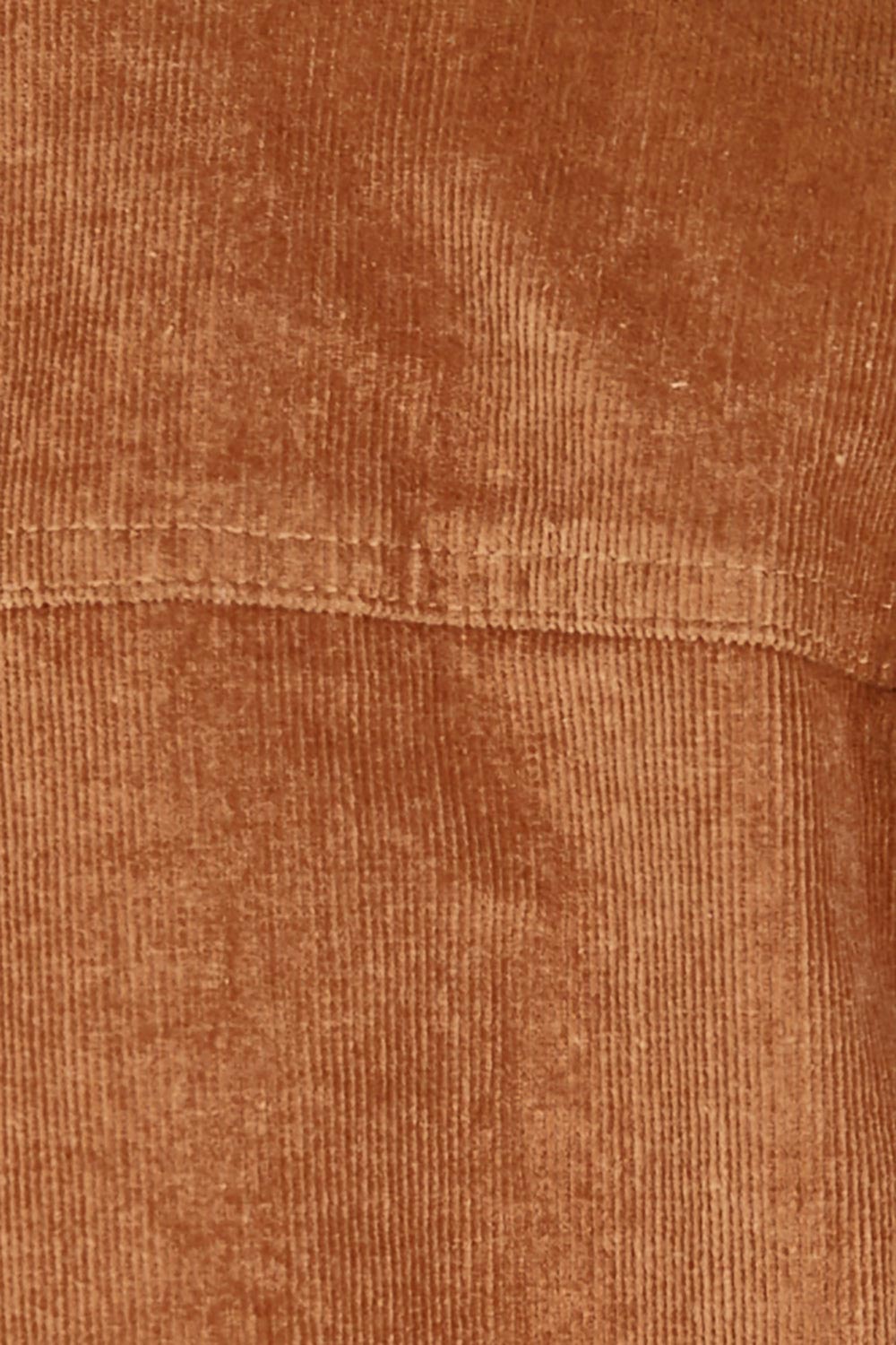Product shot of The Cord Casual Jacket in colour Camel, detail