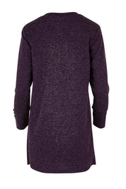 Product shot of The Keepers Knit Tunic in colour Plum (Purple), from the back