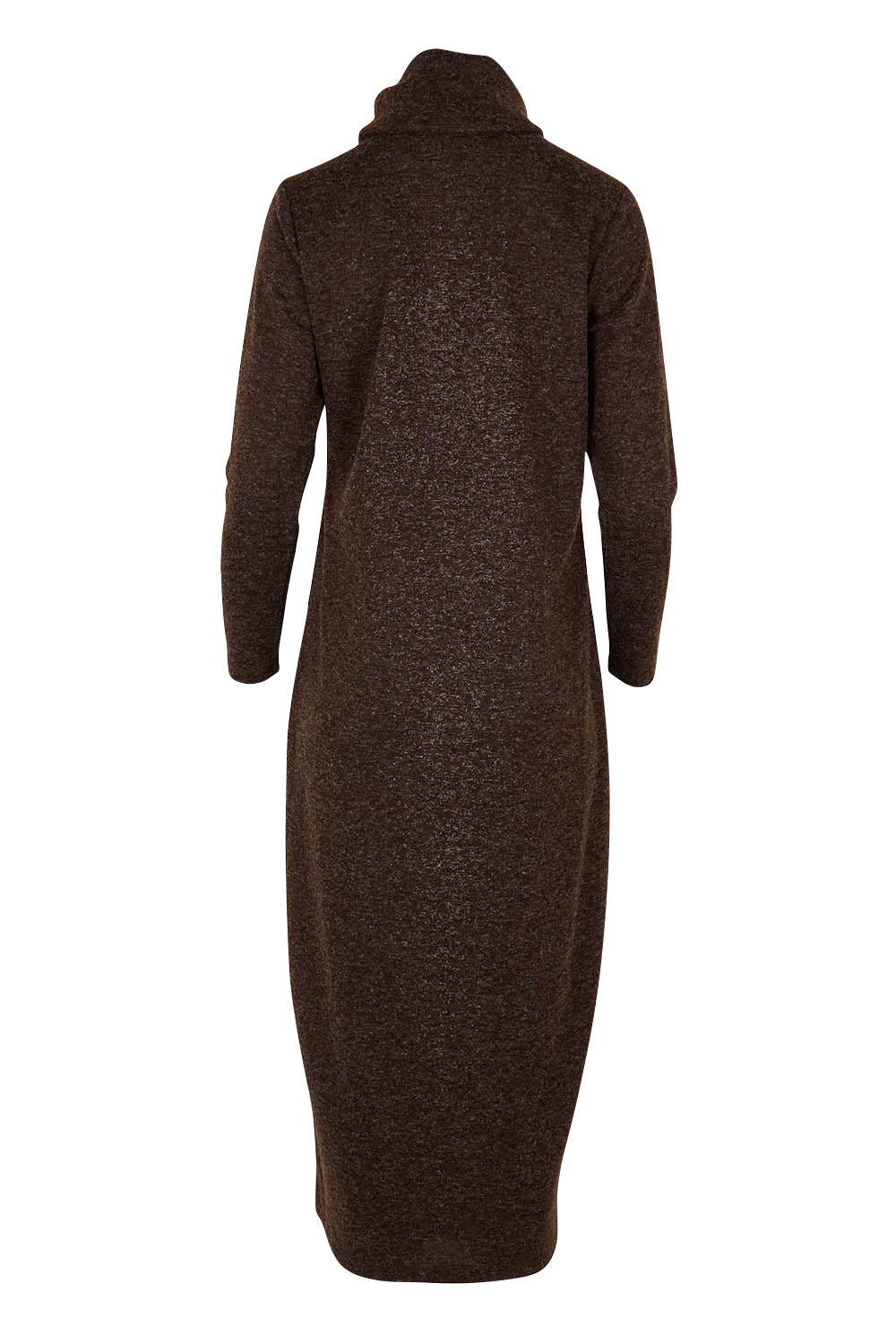 Product shot of The High Neck Maxi Dress in colour Cocoamarle, from the back