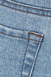 Product shot of The Contour Bootleg Jean in colour Lightdenim (Blue), detail