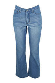 Product shot of The Contour Bootleg Jean in colour Lightdenim (Blue), from the front