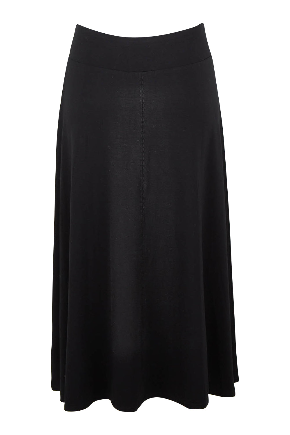 Product shot of The Fit & Flare Summer Skirt in colour Black (Black), from the back