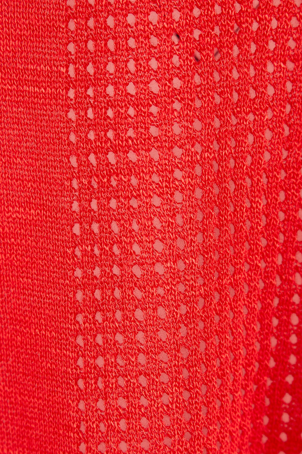 Product shot of The Short Sleeve Shrug in colour Red (Red), detail