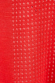 Product shot of The Short Sleeve Shrug in colour Red (Red), detail