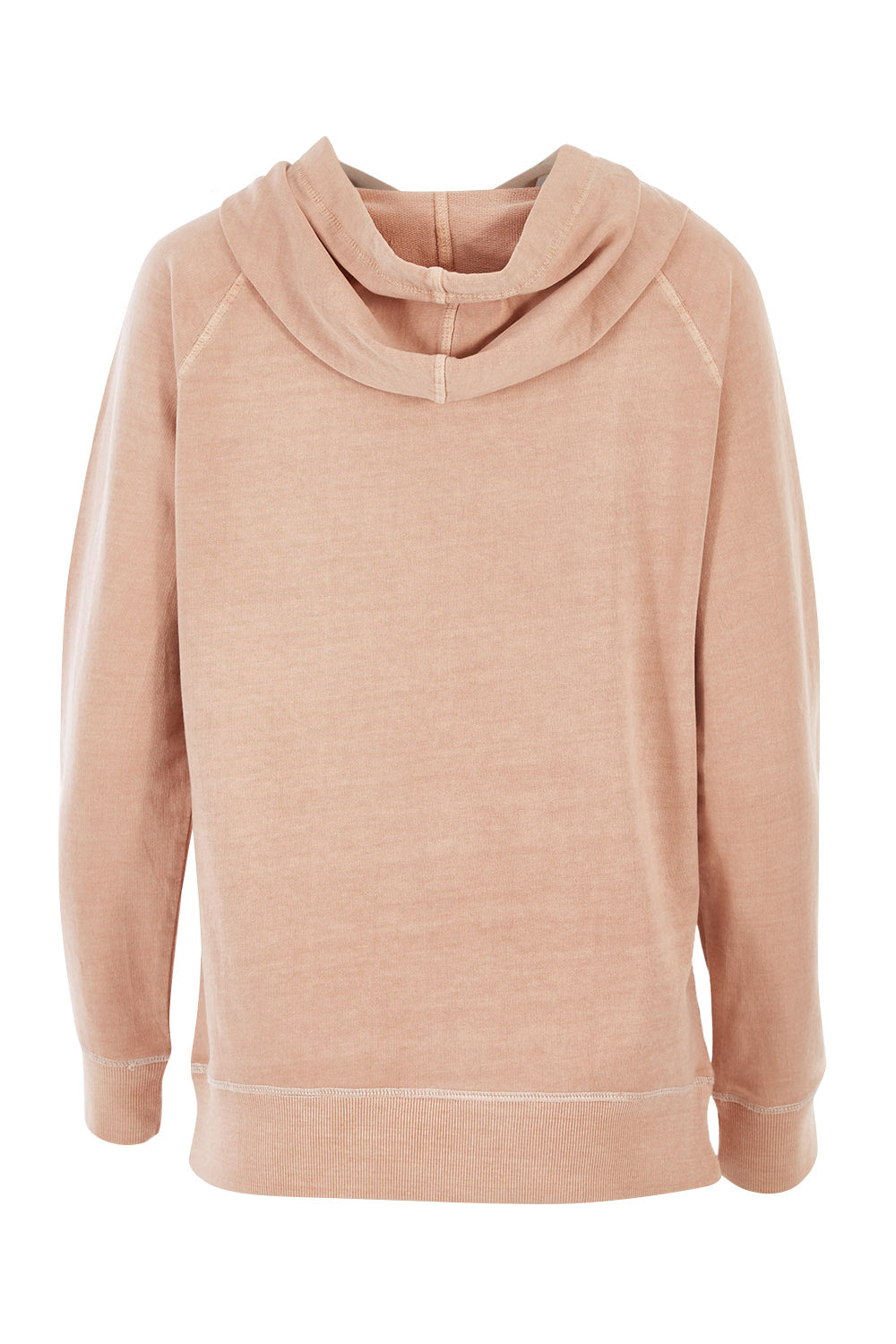 Product shot of The Tie Detail Hoody in colour Pink (Black), from the back