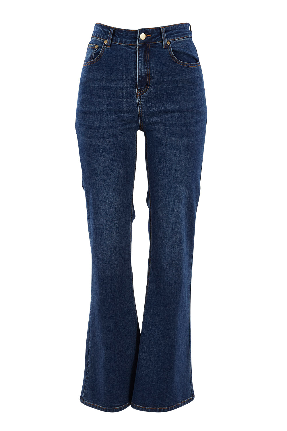 Product shot of The Bootcut Jean in colour Drkdenim (Blue), from the front