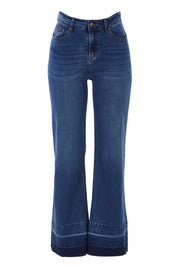 Product shot of The Bootcut Jean in colour Denim (Blue), from the front