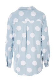 Product shot of The Relax Spot Shirt in colour Chambspot (Blue), from the back