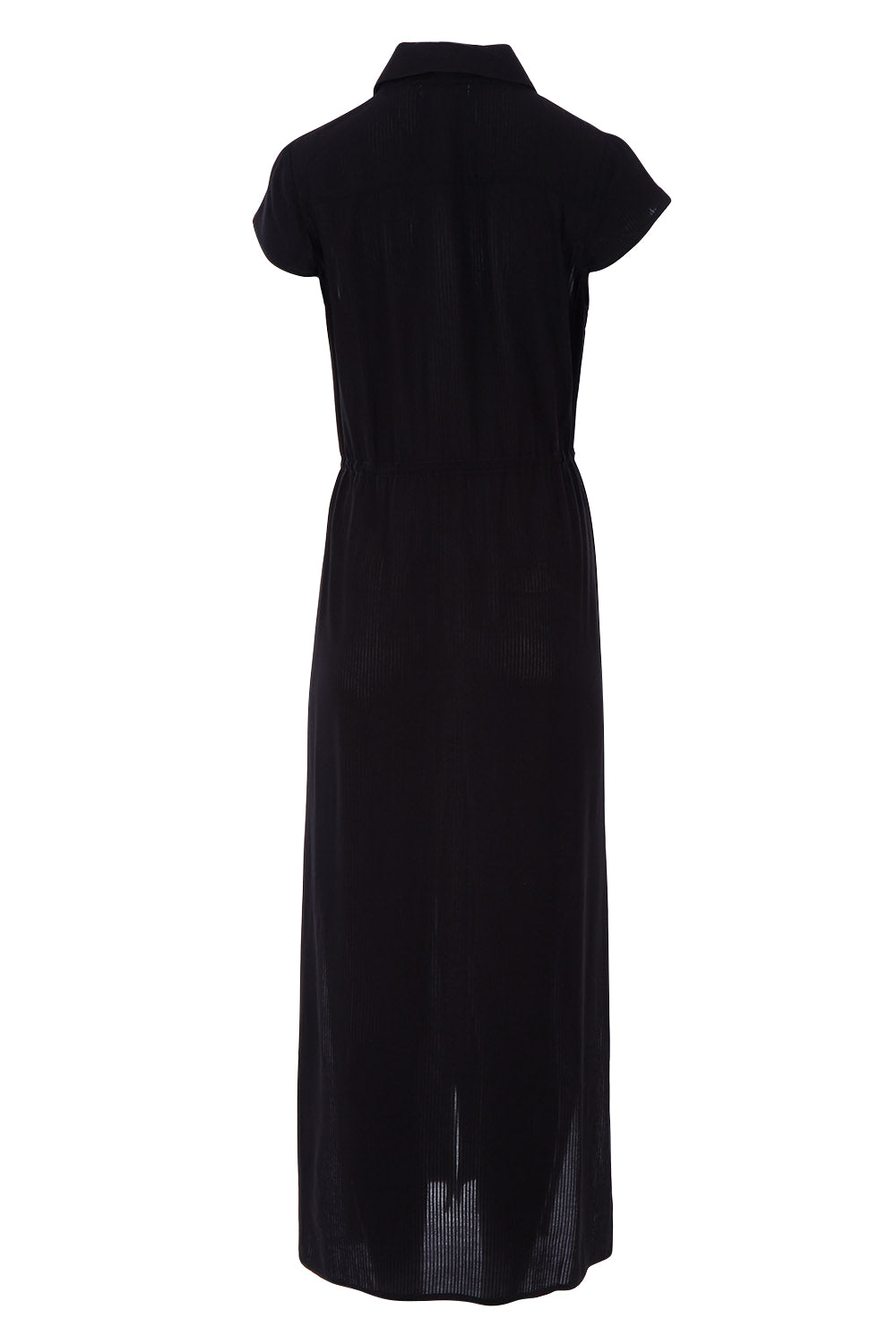 Product shot of The Button Up Maxi in colour Black (Black), from the back