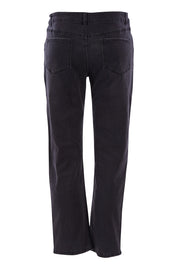 Product shot of The Distressed Boyfriend Jean in colour Black (Black), from the back
