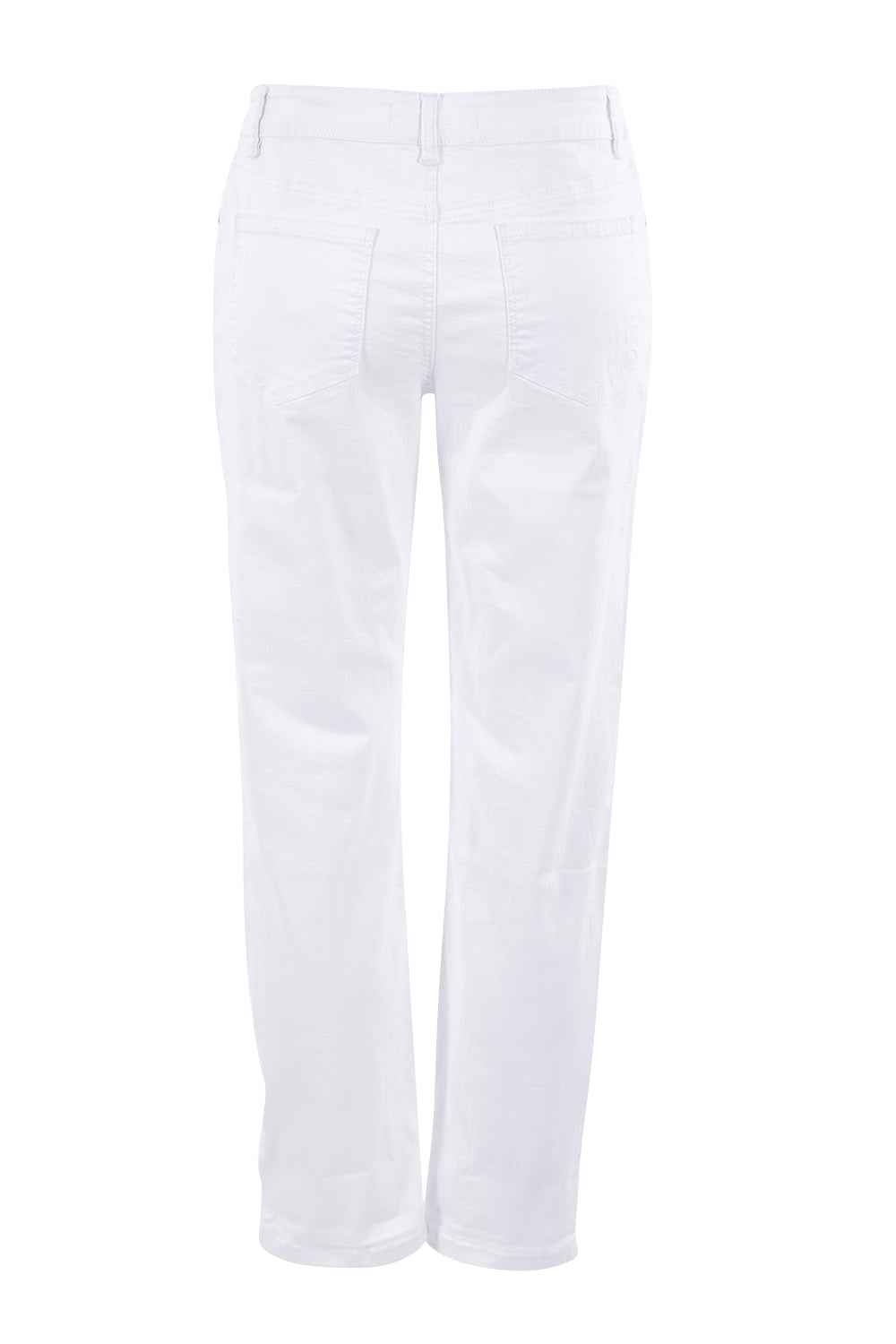 Product shot of The Distressed Boyfriend Jean in colour White (White), from the back