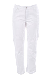 Product shot of The Distressed Boyfriend Jean in colour White (White), from the front