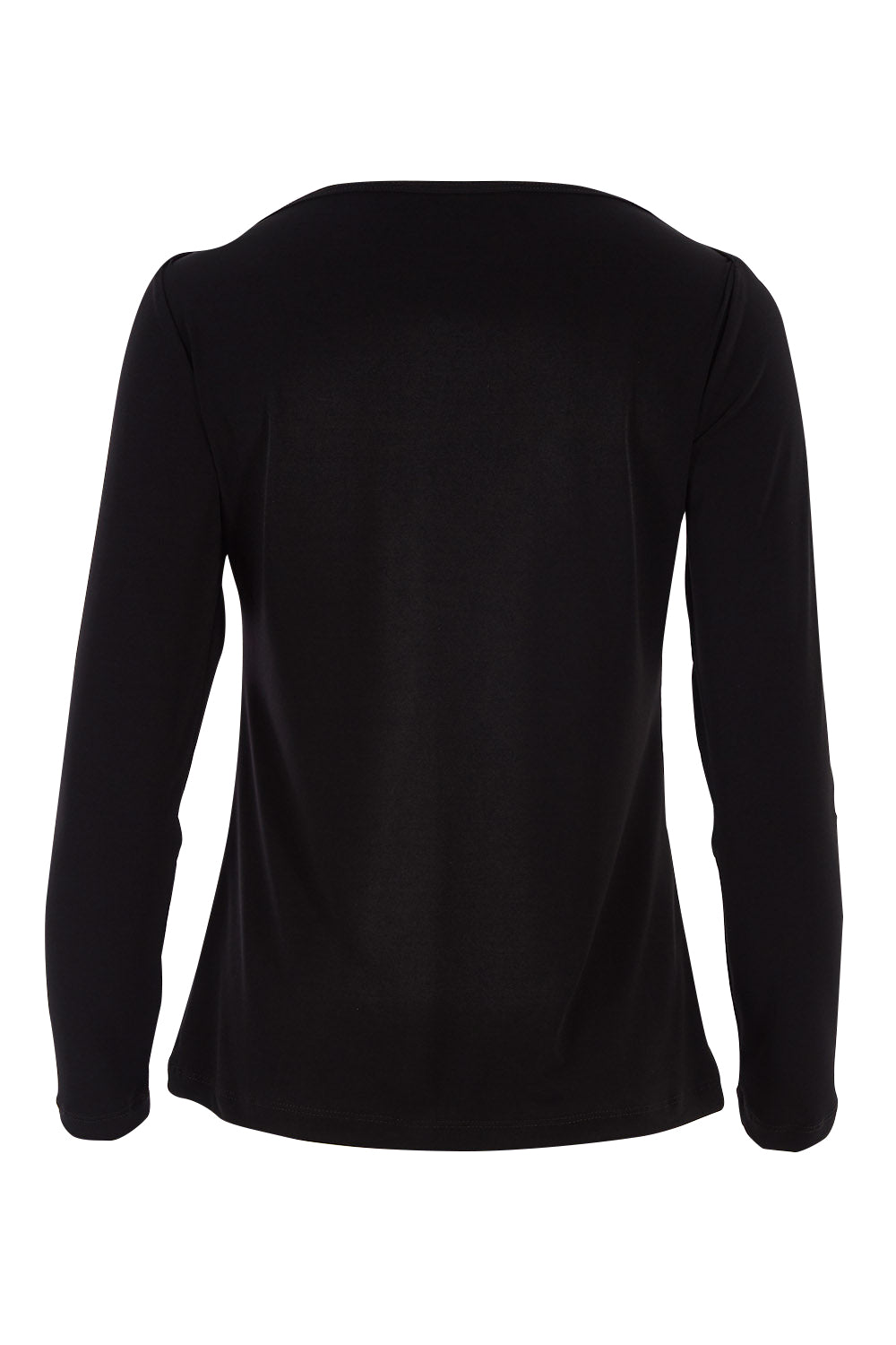 Product shot of The Boat Neck Top in colour Black (Black), from the back