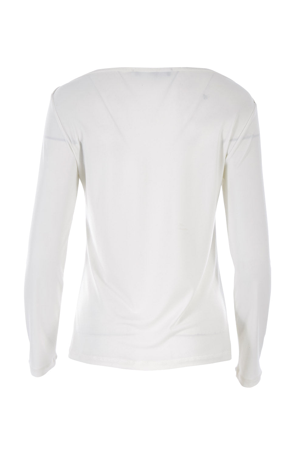 Product shot of The Boat Neck Top in colour Ivory (White), from the back