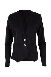 Product shot of The Define Ponte Jacket in colour Black (Black), from the front