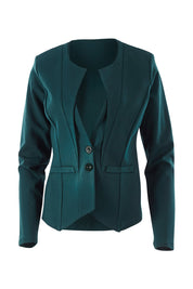 Product shot of The Define Ponte Jacket in colour Darkgreen (Green), from the front