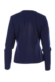 Product shot of The Define Ponte Jacket in colour Deepnavy (Blue), from the back