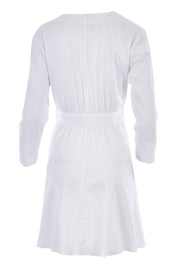 Product shot of The Luxe Cotton Tunic in colour White (White), from the back