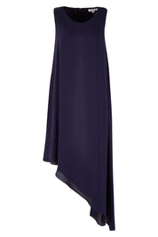 Product shot of the By Design in colour Slant Hem Dress - Navy (Blue), from the front