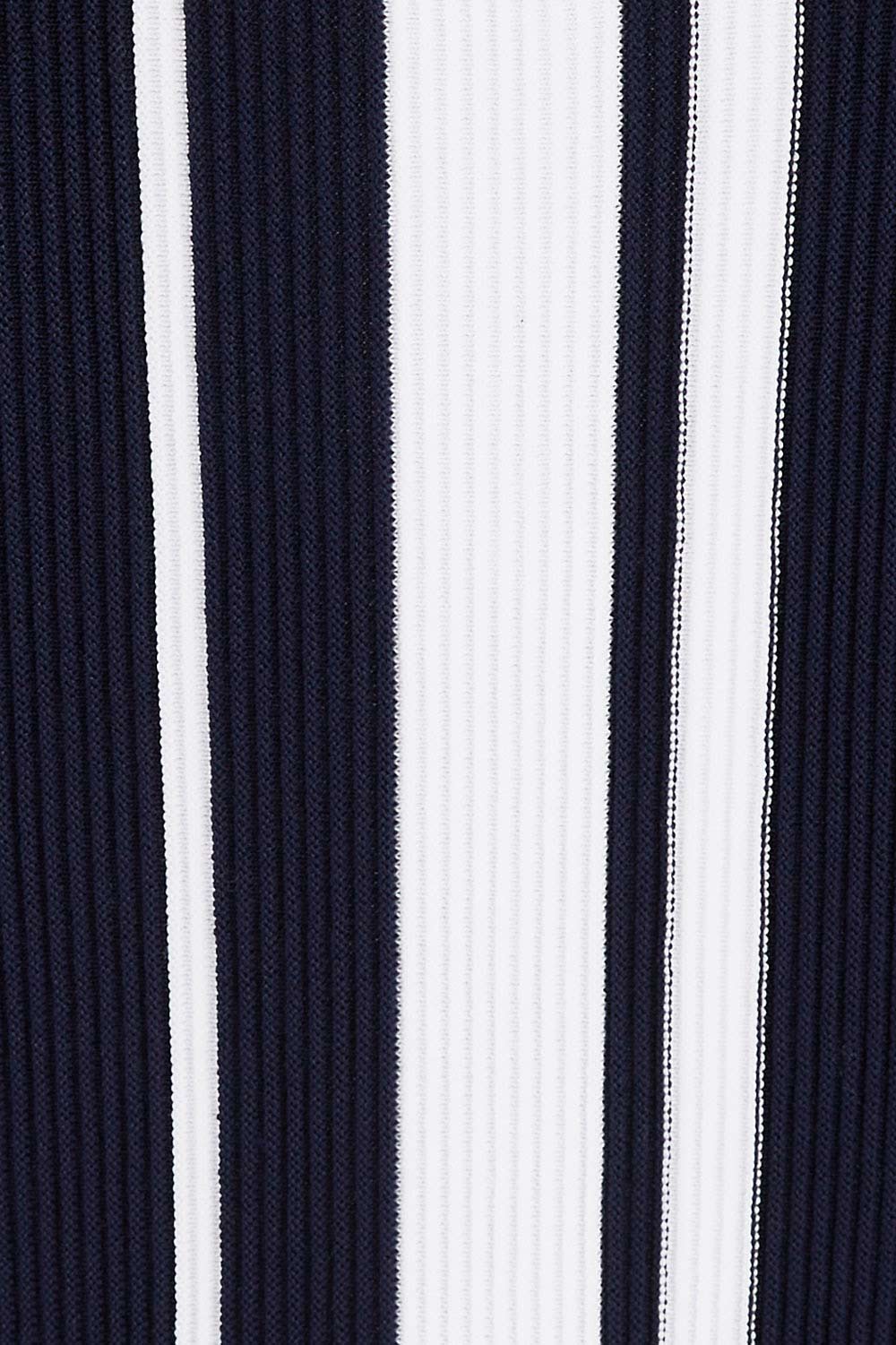 Product shot of The Reversible Knit Dress in colour Navystripe (Blue), detail