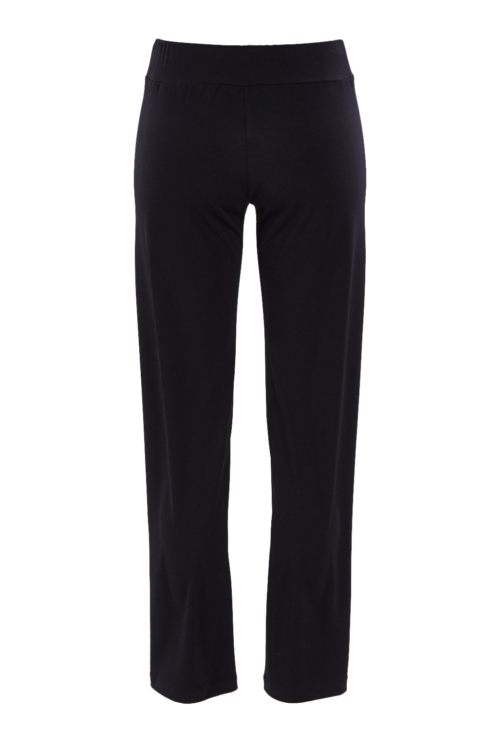 Product shot of The Wide Waistband Basic Pull On Pant in colour Black (Black), from the back