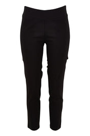 Product shot of The Stretch Career Pull On Pant in colour Black (Black), from the front
