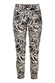 Product shot of The Printed Pull On Pant in colour Zebra (Black), from the back
