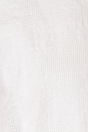 Product shot of The Frill Placket Cotton Dobby Shirt in colour White (White), detail