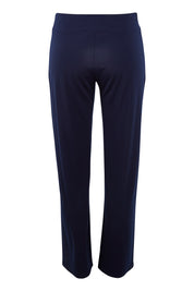 Product shot of The Essential Jersey Pull On Pant in colour Navy (Blue), from the back