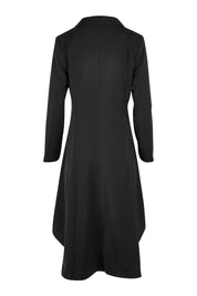 Product shot of The Tailored Longline Jacket in colour Black (Black), from the back