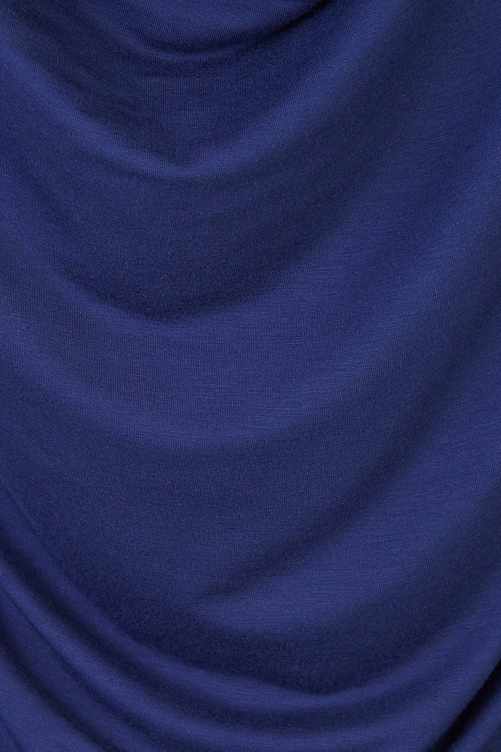 Product shot of The Reversible Cowl Neck Top in colour Deepnavy (Blue), detail