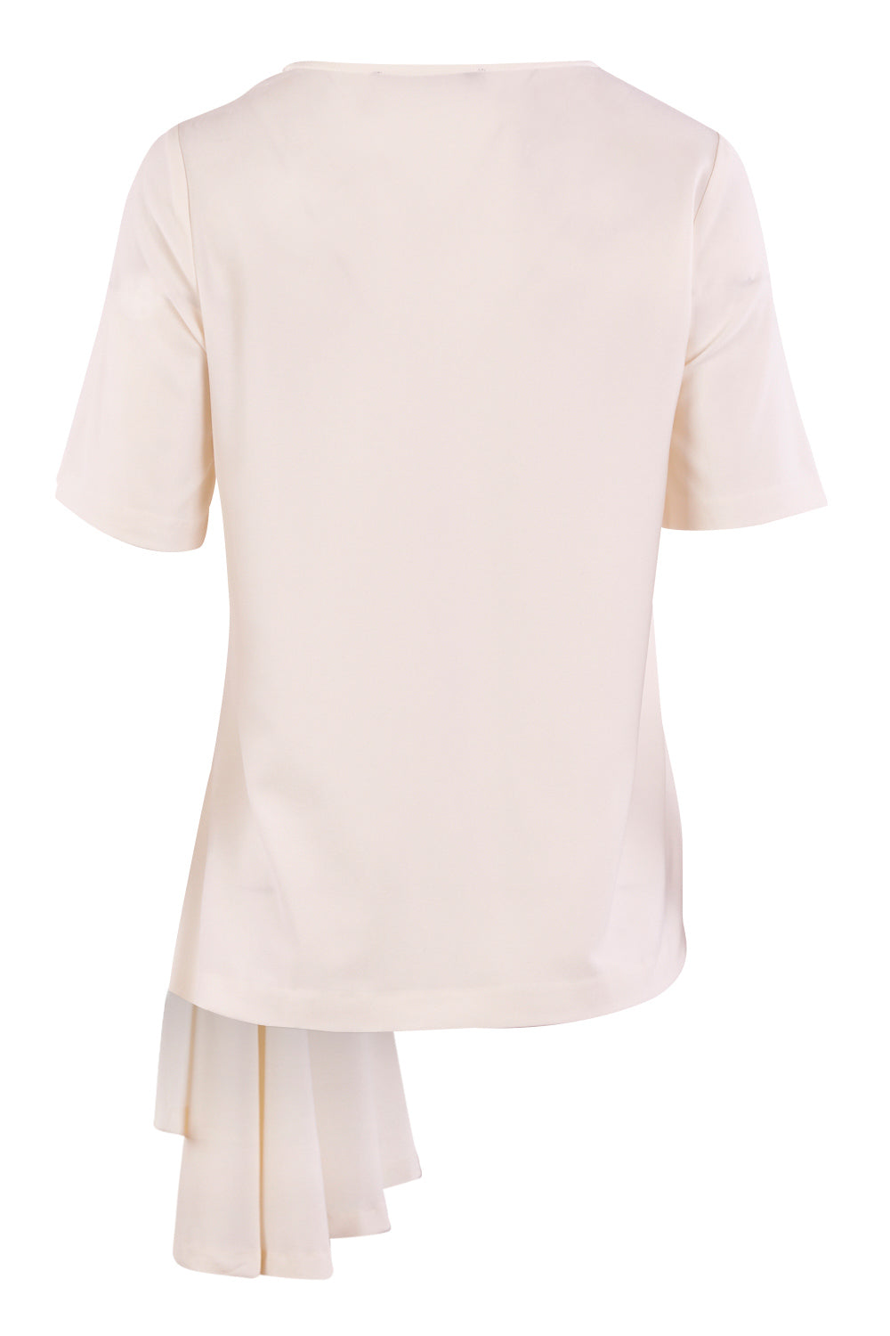 Product shot of The Side Panel Drape Top in colour OffWhite (White), from the back