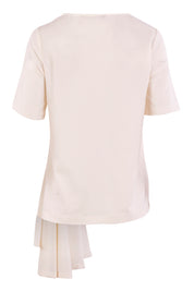 Product shot of The Side Panel Drape Top in colour OffWhite (White), from the back